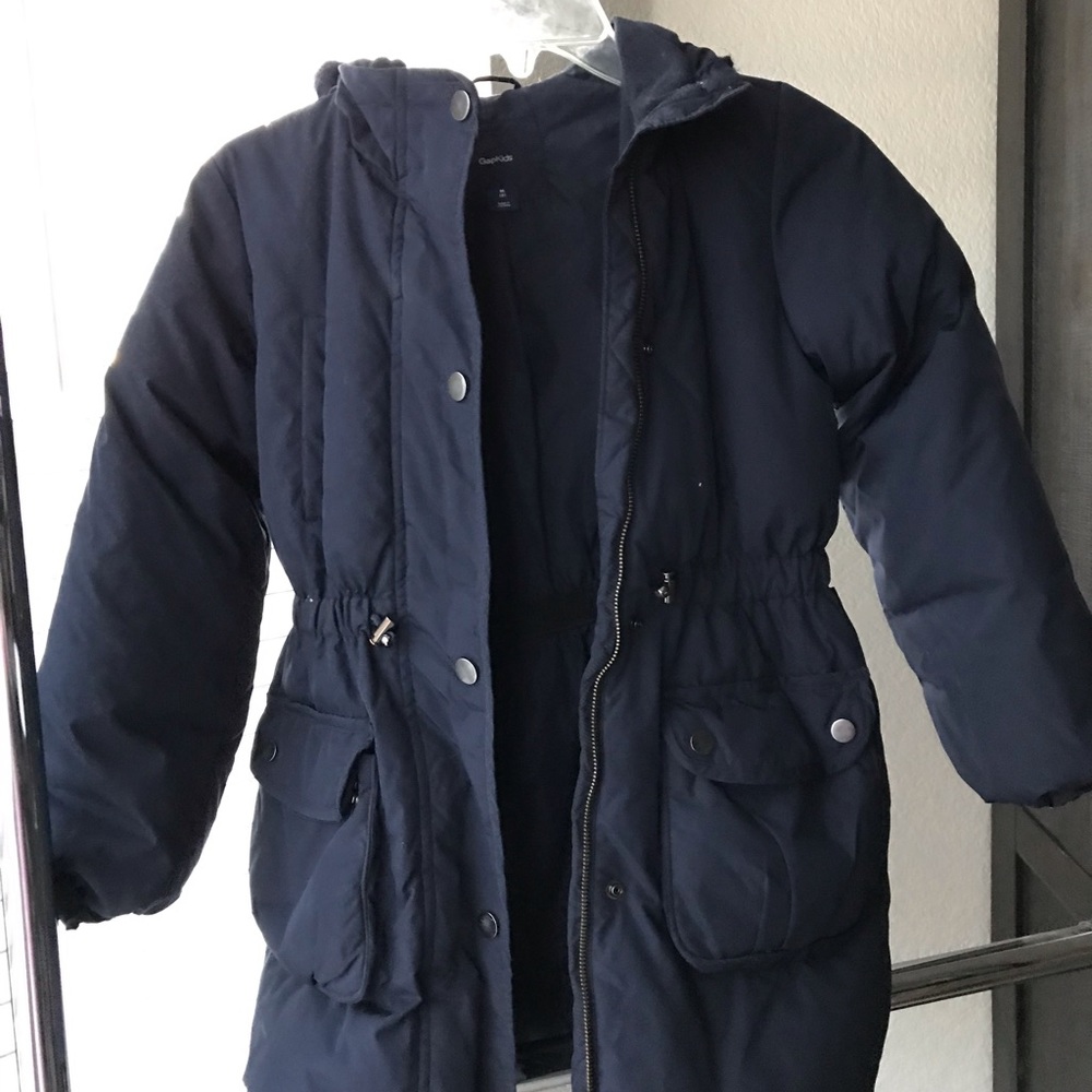 Size M (Age 8) Girls Parka, Heavy-Duty, Navy
